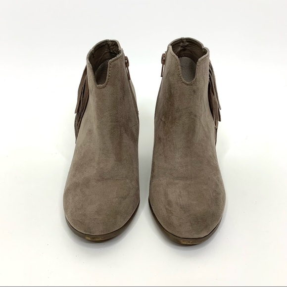 Carlos Santana Tempe Leather Western Stacked Heel Ankle Boots Fringe Detail - Picture 3 of 16